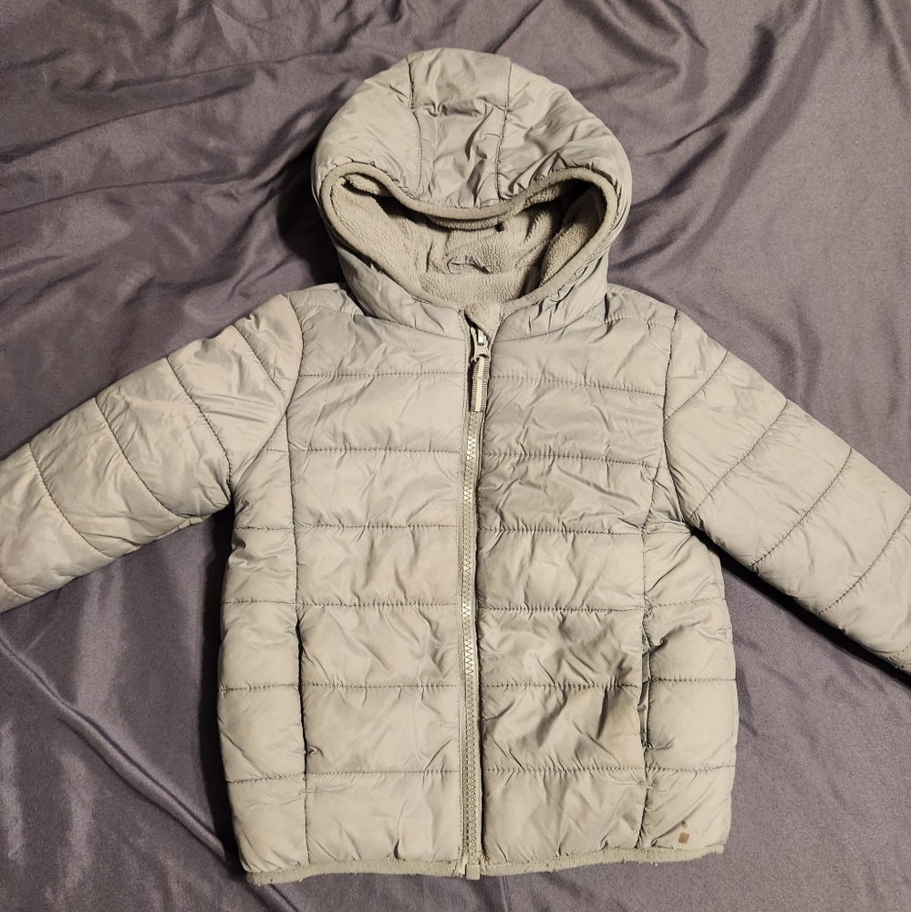 Cat & Jack toddler 3T grey hooded puffer jacket